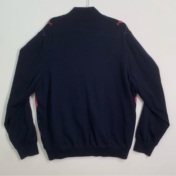 Fairway & Greene Italian Merino Wool Argyle Pattern Long Sleeve 1/4 Zip Men’s XL - Picture 3 of 7